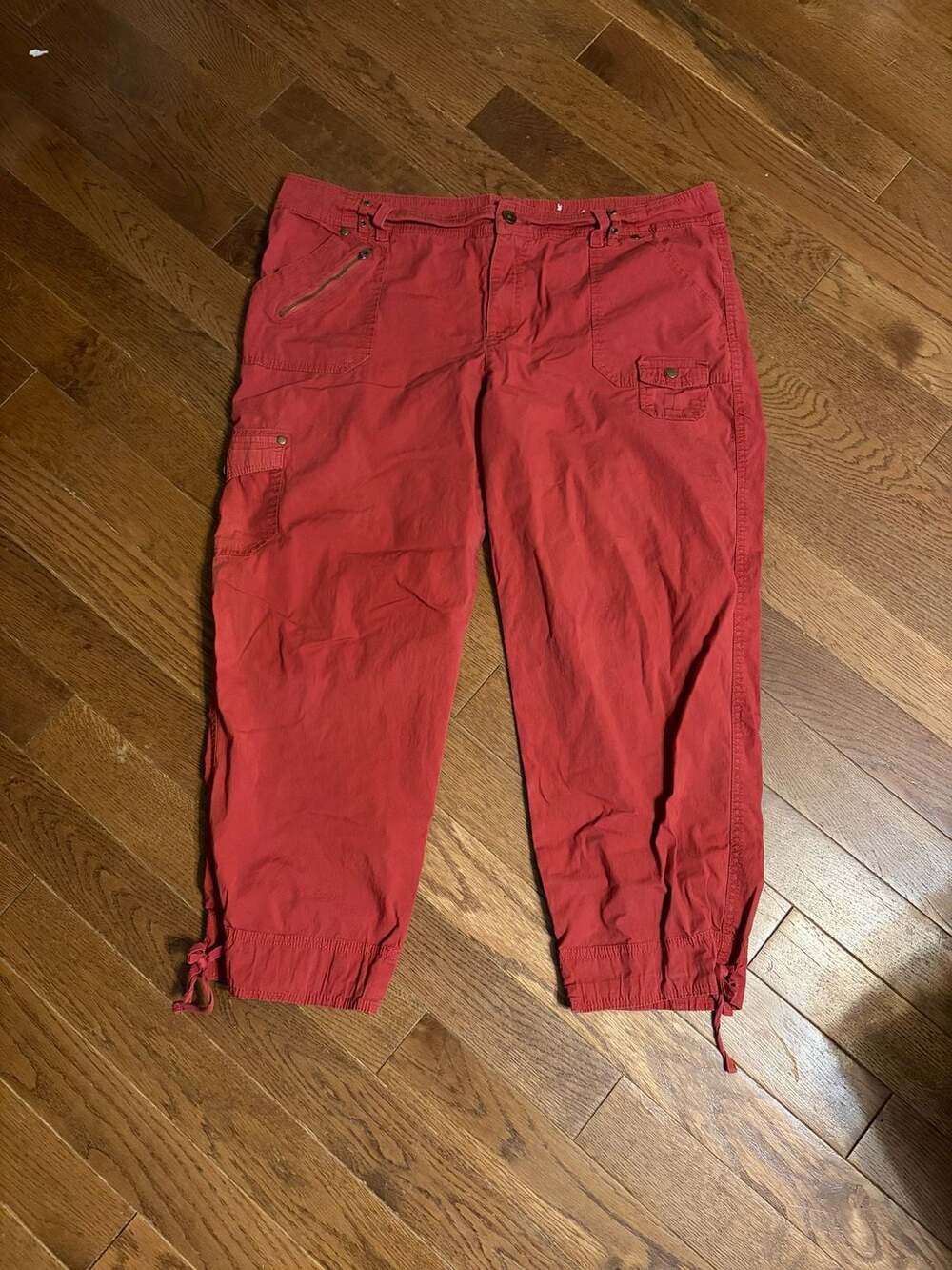 Westport 1962 Cargo Pants Size 16 Red Cotton Capris